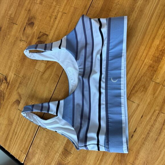 Show Horizon Light N Tight Purple Striped Sports Bra Size Large - Picture 3 of 5